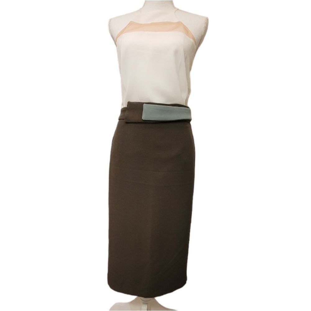 Eva Mendes/New York & Company (NY&Co) Olive/Green Pencil Skirt, 0, NWOT - Picture 4 of 15